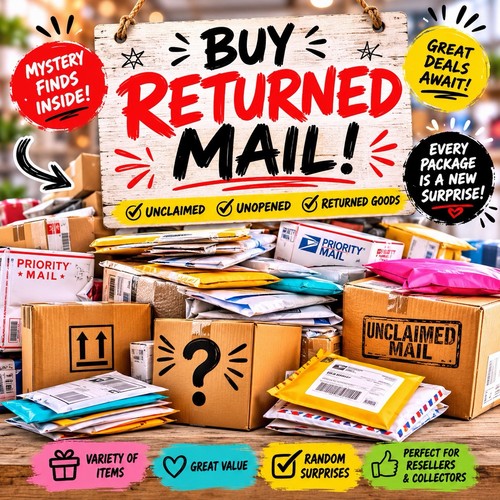 Unclaimed mail overstock - &,